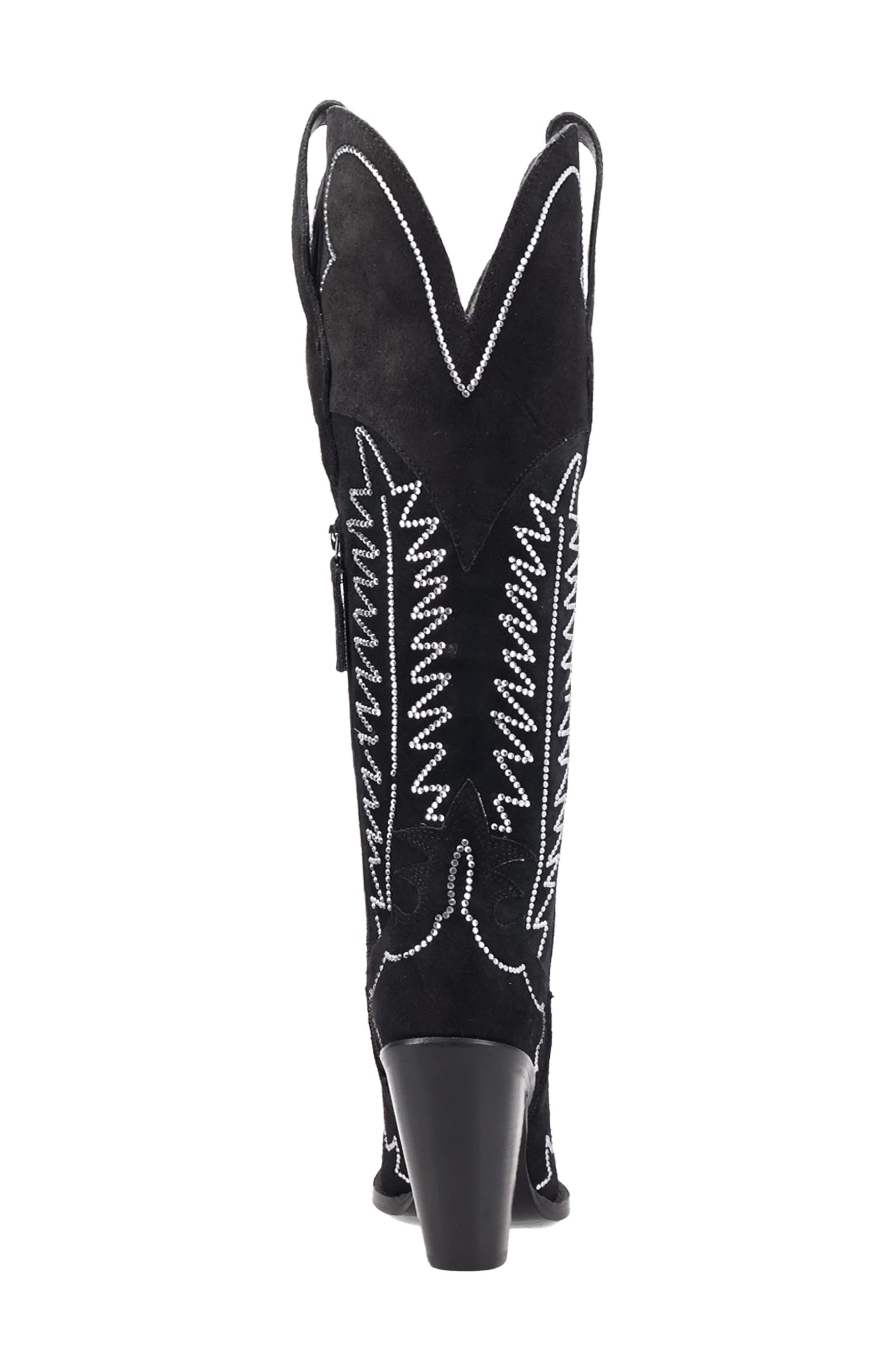 Dingo Double Take Over the Knee Western Boot, Alternate, color, Black