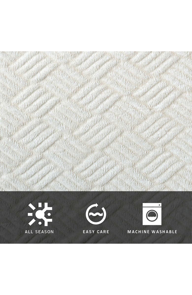 Kenneth Cole New York Basketweave Plush Blanket, Alternate, color, 