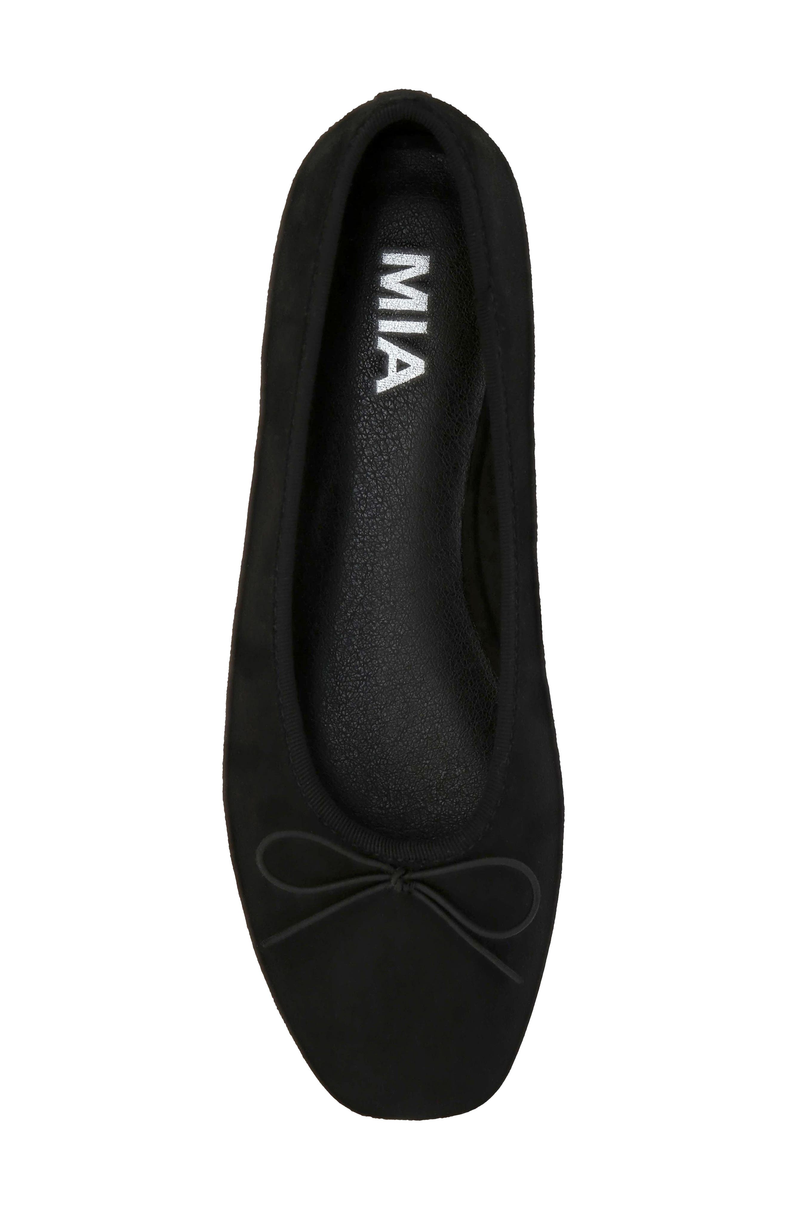 Tinna Faux Leather Ballet Flat, Alternate, color, BLACK