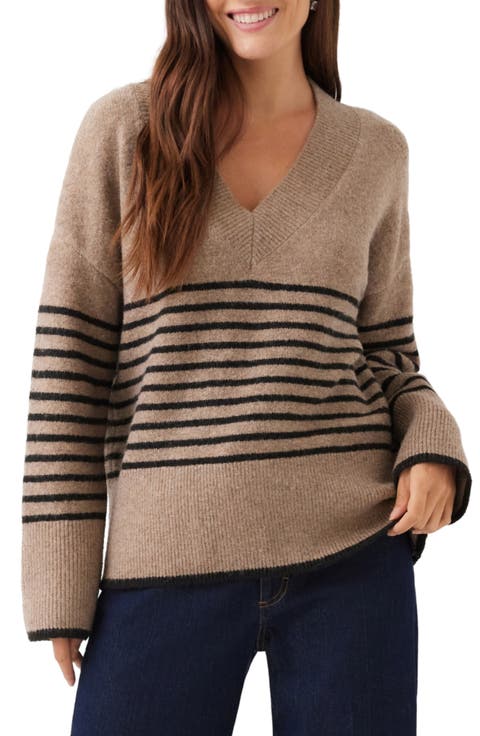 Stripe V-Neck Sweater
