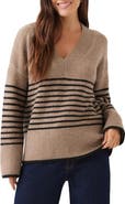 Karen Kane Stripe V-Neck Sweater