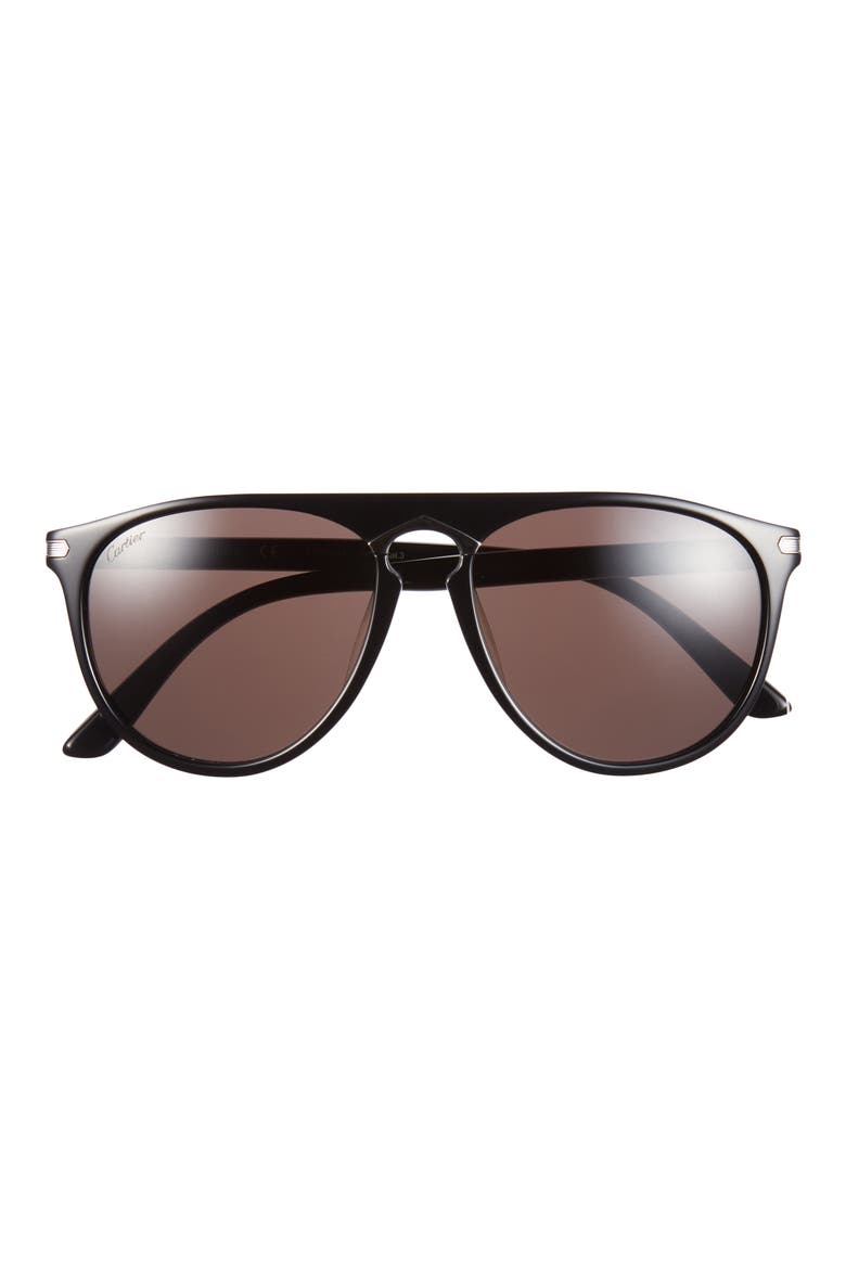 57mm Aviator Sunglasses, Main, color, BLACK BLACK GREY