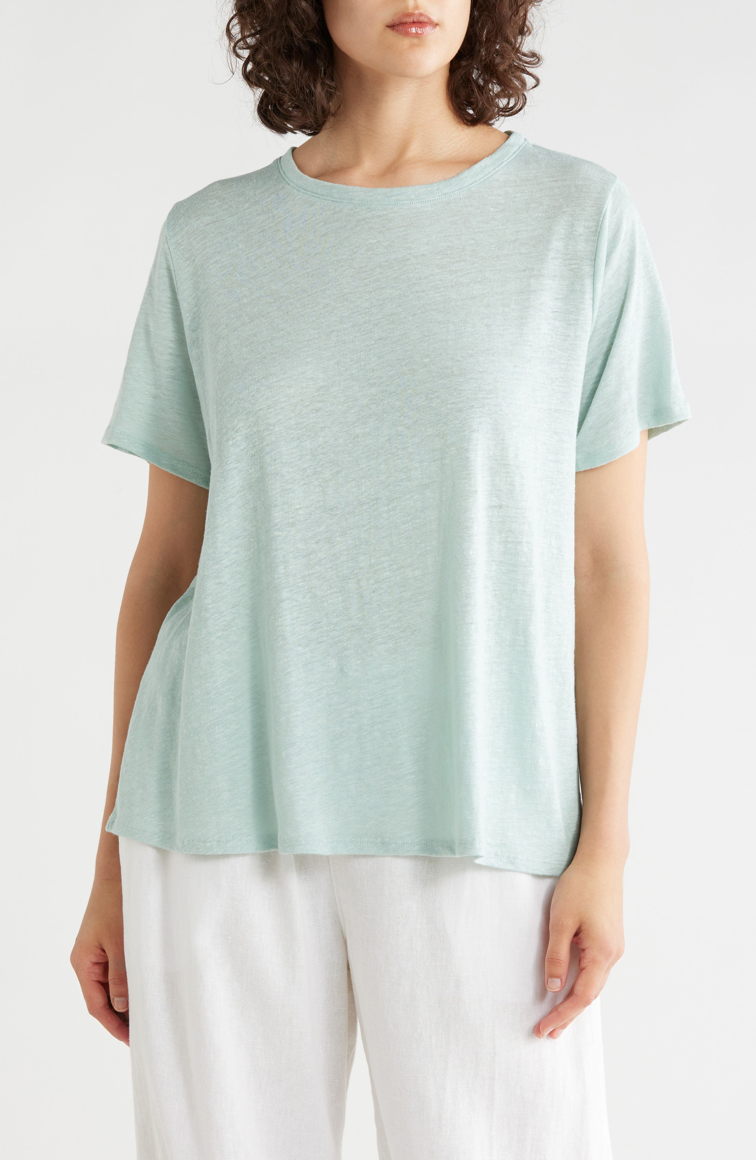 Eileen Fisher Organic Linen Crewneck T-Shirt