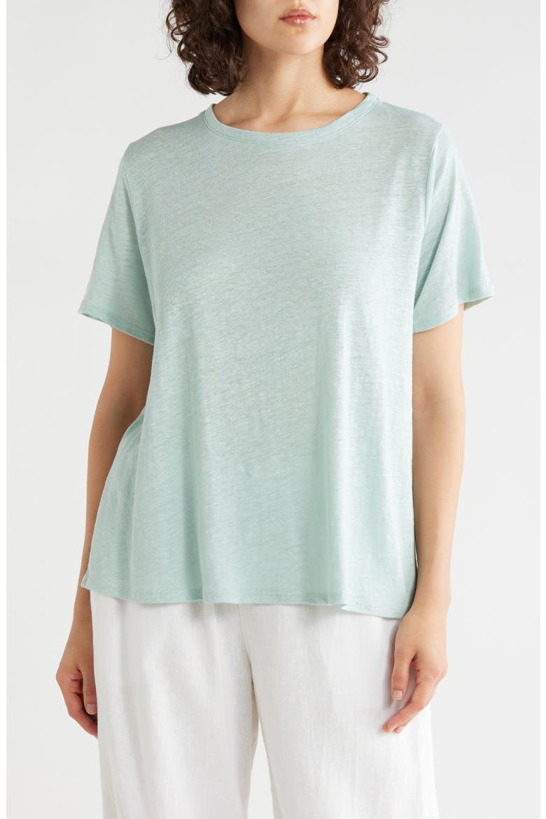 Organic Linen Crewneck T-Shirt, Main, color, ABSTH