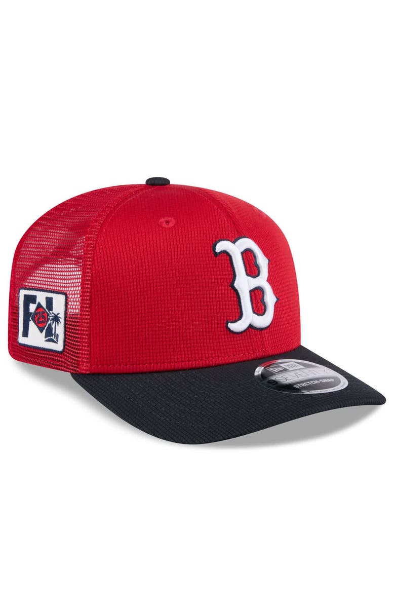 New Era Men's New Era Red/Navy Boston Red Sox 2025 Spring Training 9SEVENTY Stretch-Snap Trucker Hat, Alternate, color,