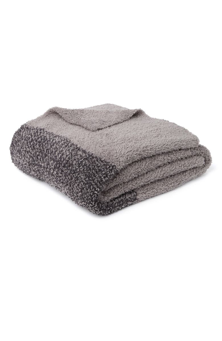 Barefoot Dreams<sup>®</sup> Luxe Heathered Stripe Throw Blanket, Alternate, color, Warm Gray-Carbon