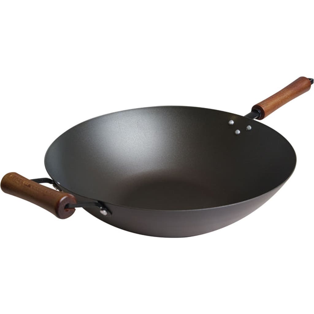 Joyce Chen Carbon Steel Preseasoned Wok, 14-inch In Black