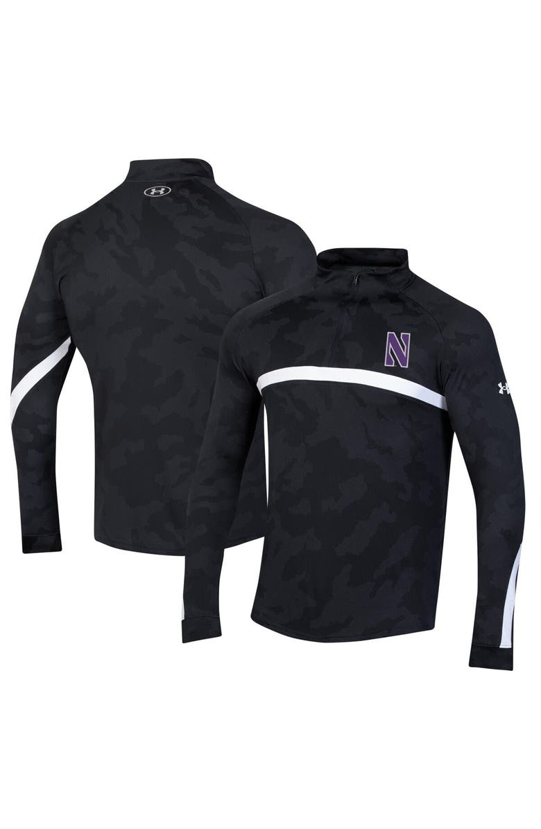 Under Armour Men's Under Armour Black Northwestern Wildcats Game Day Camo Raglan Quarter-Zip Top, Alternate, color, Black