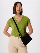 Whistles Willa V-Neck Cap Sleeve T-Shirt