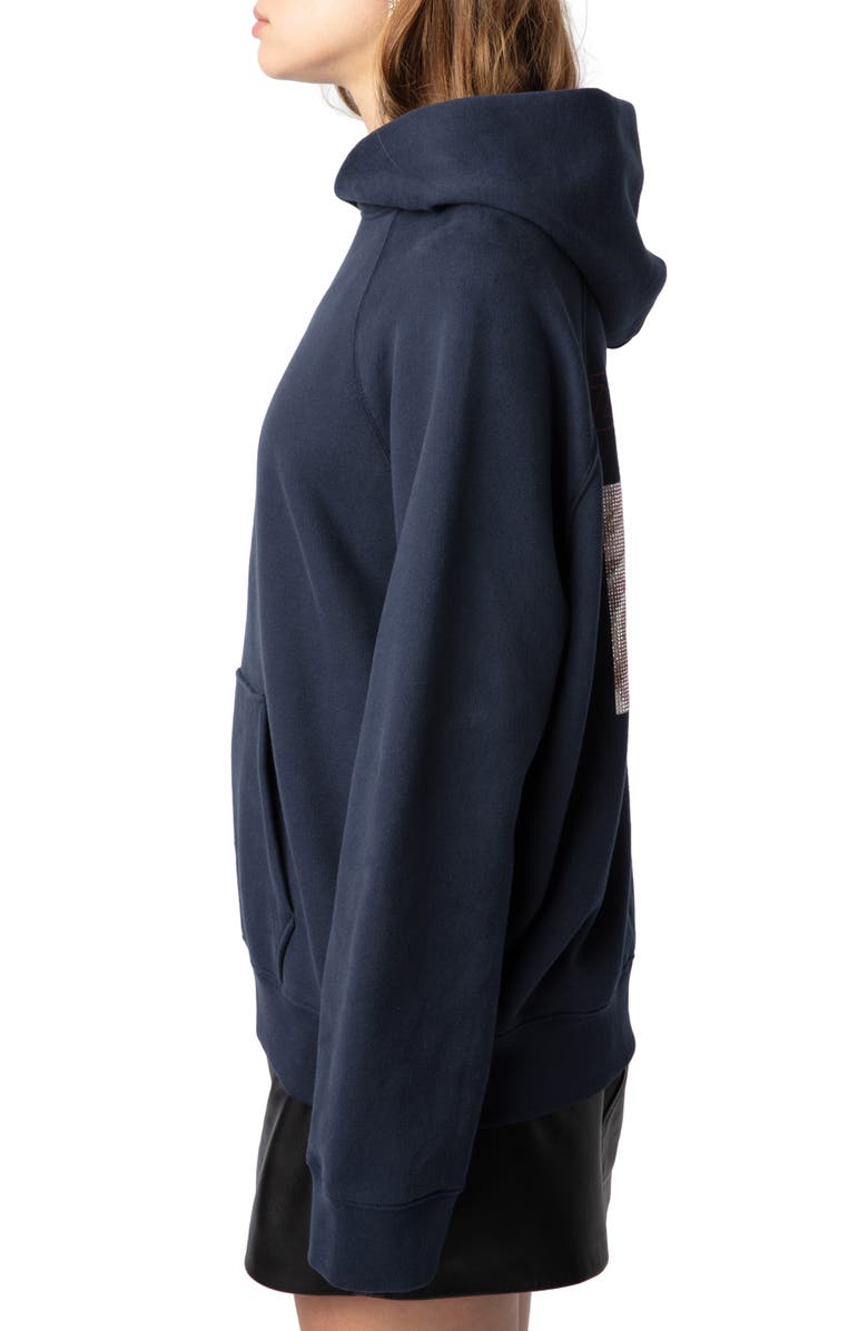 Zadig & Voltaire Georgy Telephone Embellished Cotton Graphic Hoodie, Alternate, color, 