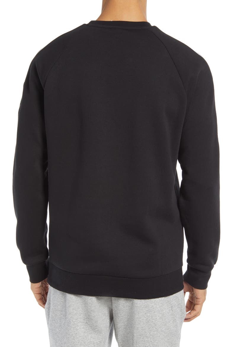 Men's 3-Stripes Crewneck Sweatshirt, Alternate, color, BLACK