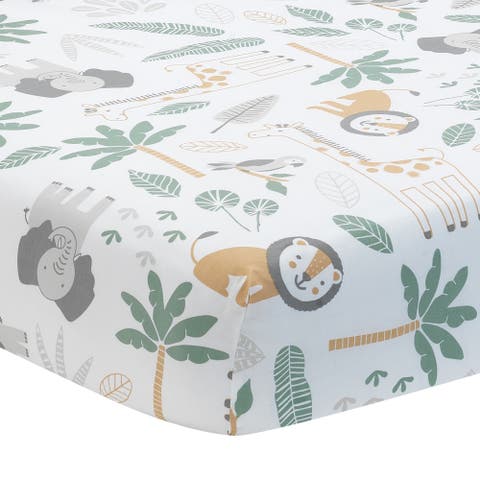 Jungle Friends 100% Cotton Safari Animals Baby Fitted Crib Sheet