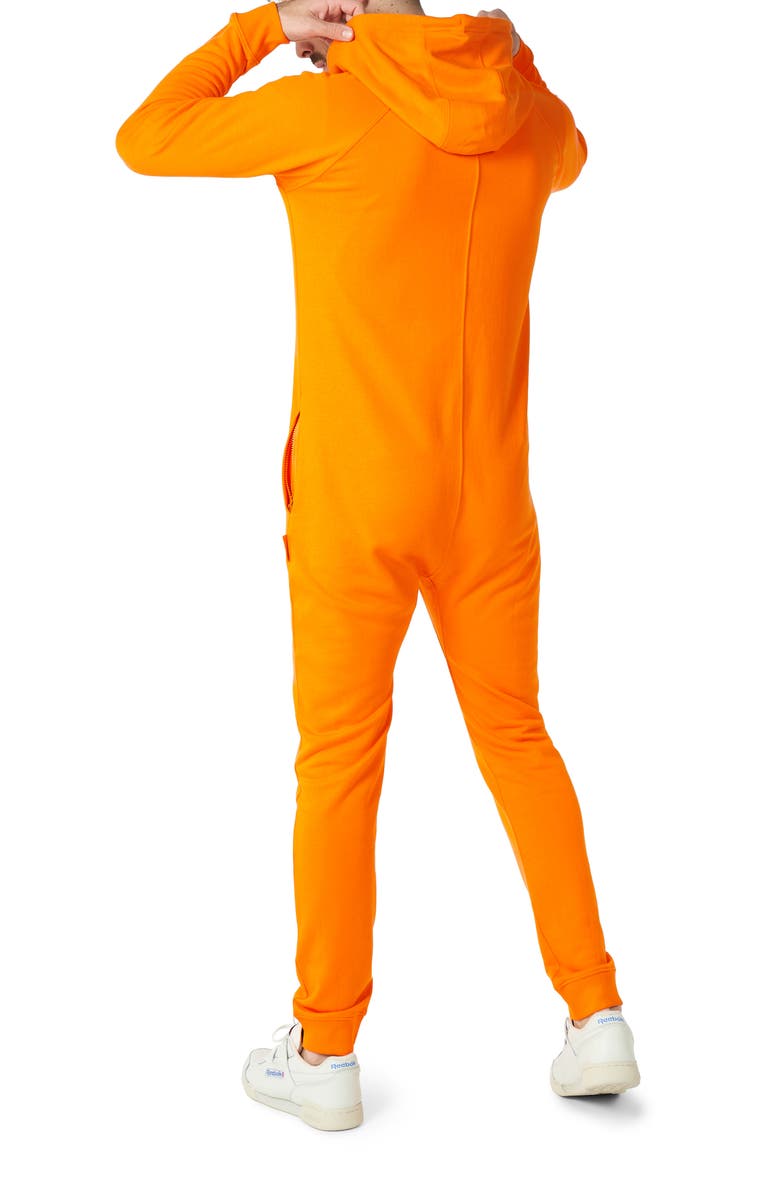 OppoSuits The Orange Hooded Long Sleeve Fleece Jumpsuit, Alternate, color, 