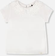 Deux par Deux Short Sleeve Crochet Peter Pan Collar T-Shirt