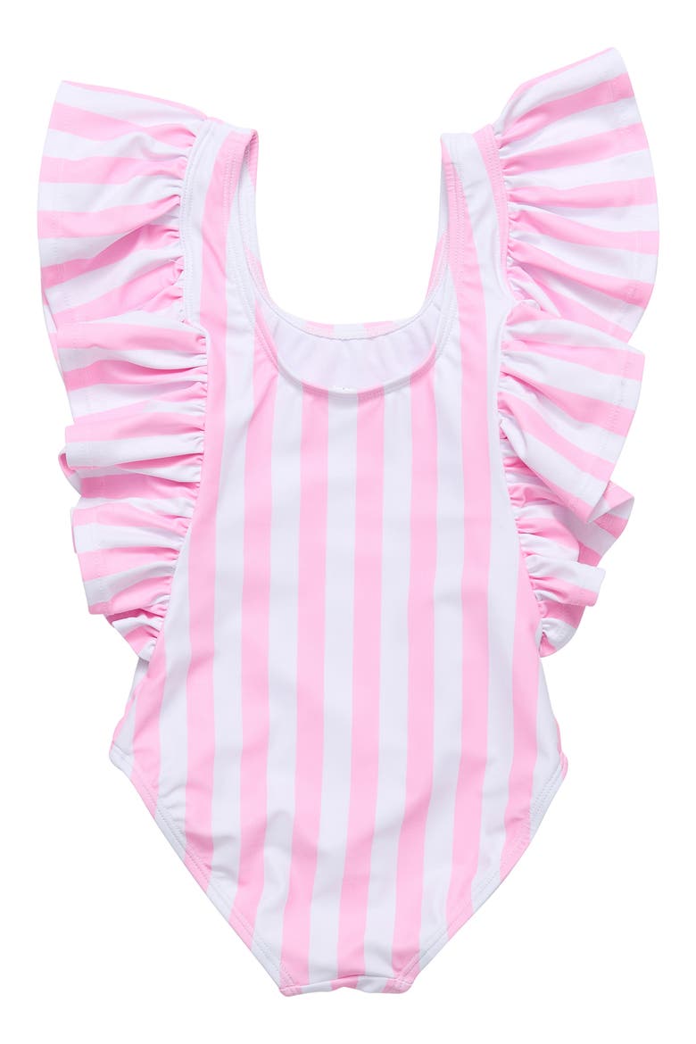 Wide Frill One-Piece Swimsuit, Alternate, color, PINK