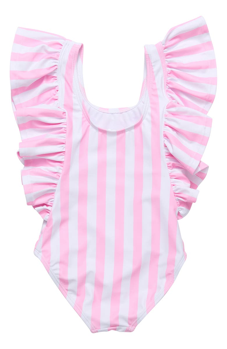 Snapper Rock Wide Frill One-Piece Swimsuit, Alternate, color, Pink