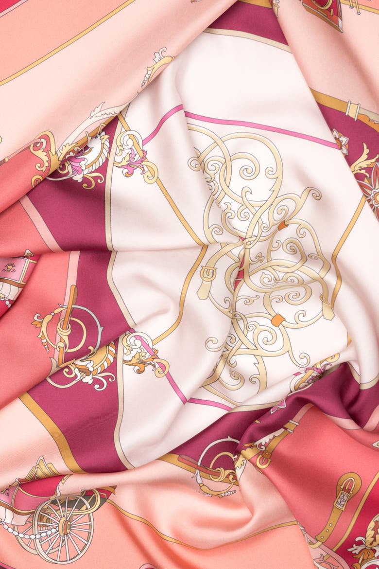 Carozza- Silk Foulard for Women, Alternate, color, Rose Red
