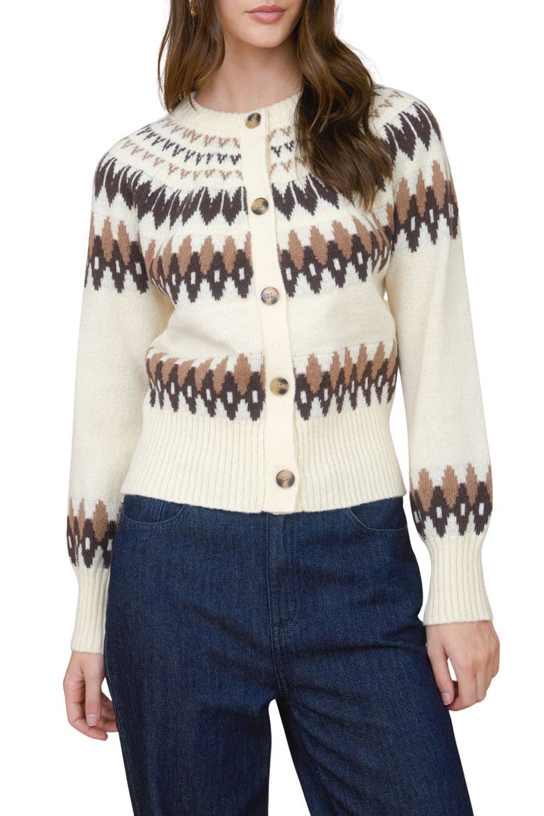 Fair Isle Cardigan, Main, color, IVORY MULTI