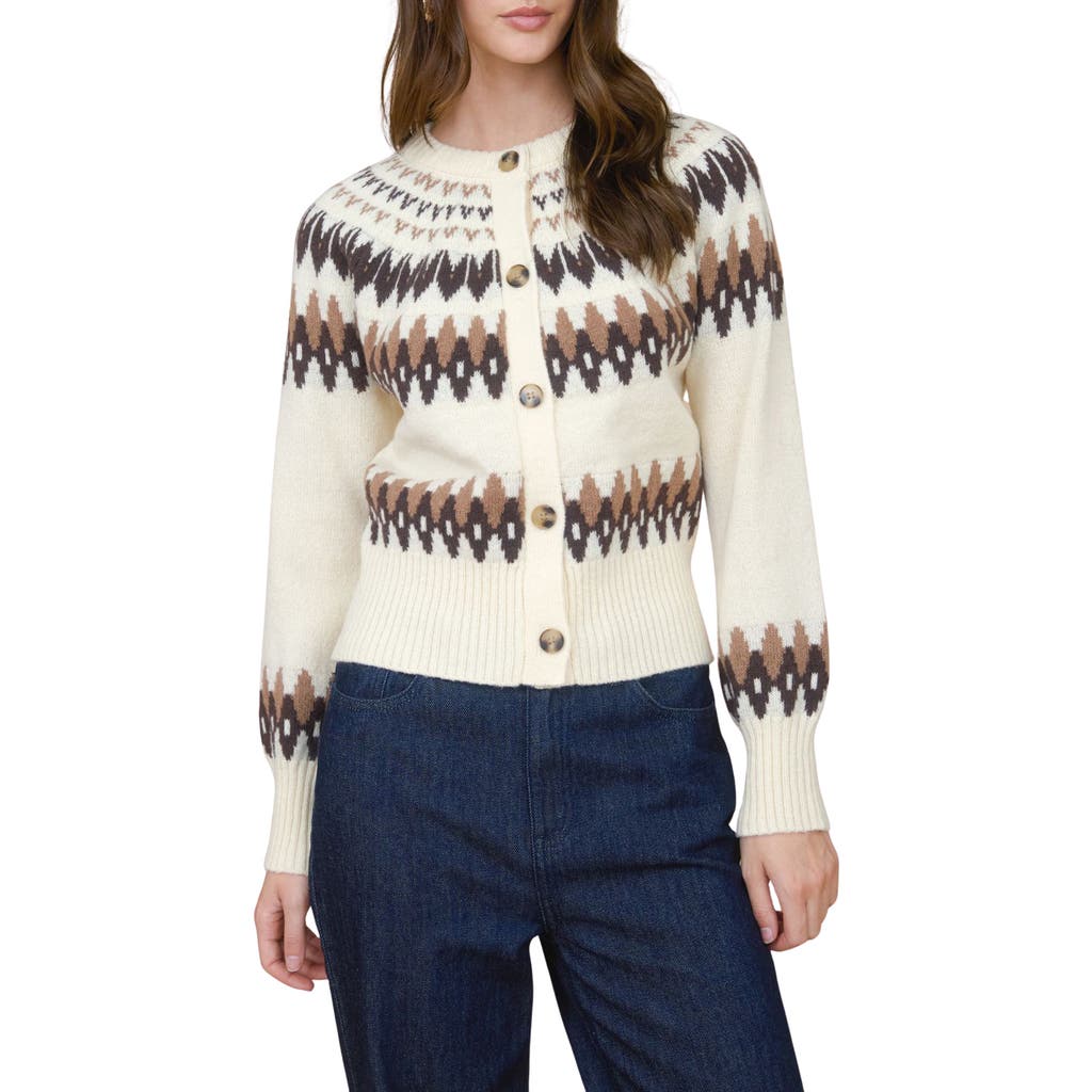 Blu Pepper Fair Isle Cardigan In Multi
