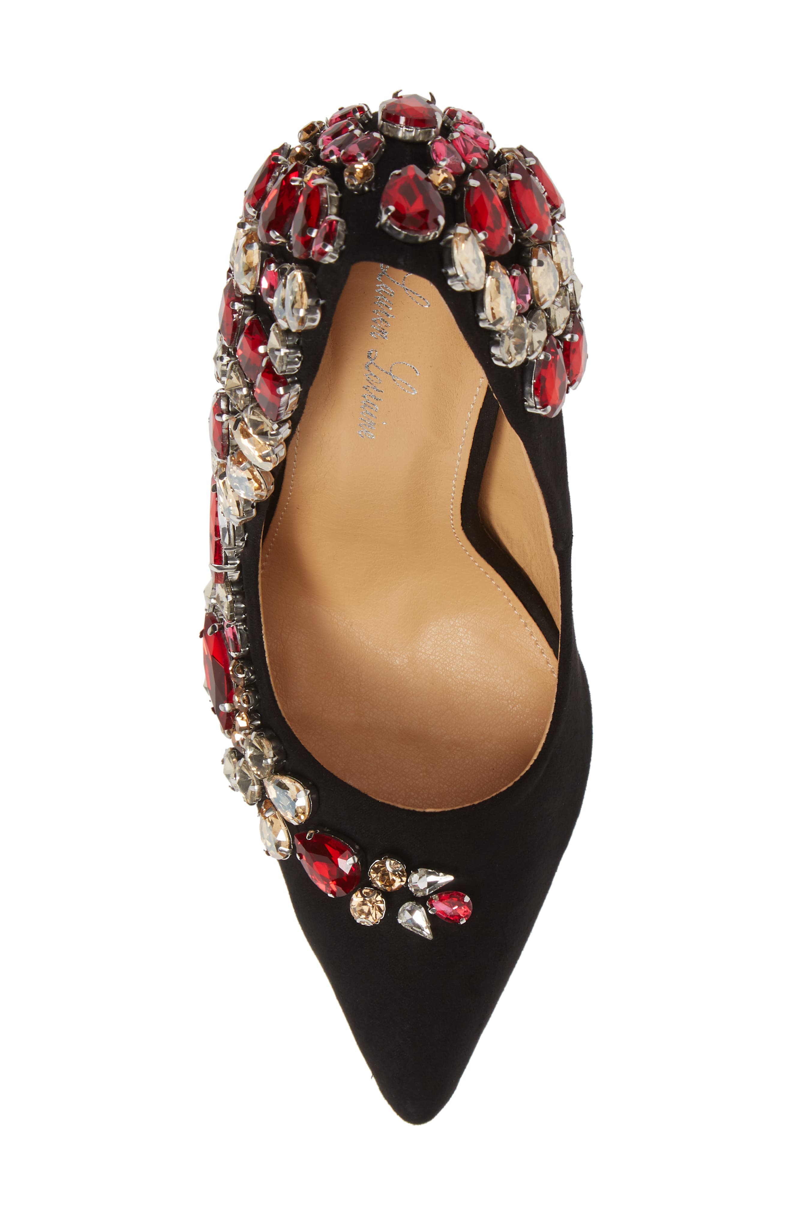 Peri Crystal Embellished Pump, Alternate, color, BLACK SUEDE