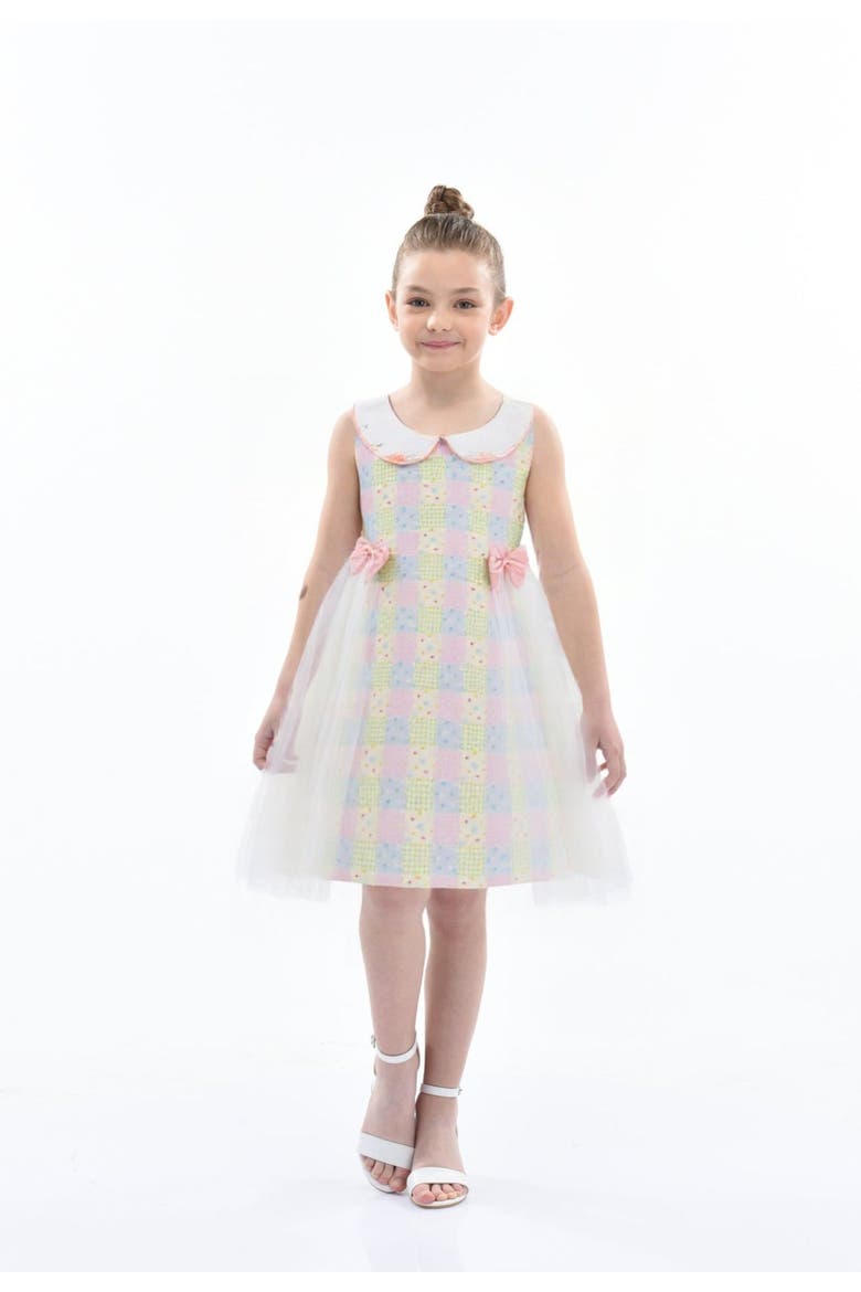 Spring Gingham Tulle Dress, Main, color, Yellow