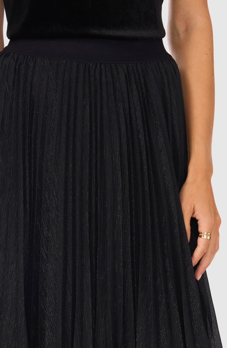 Halogen<sup>®</sup> Metallic Sparkle Release Pleat Midi Skirt, Alternate, color,