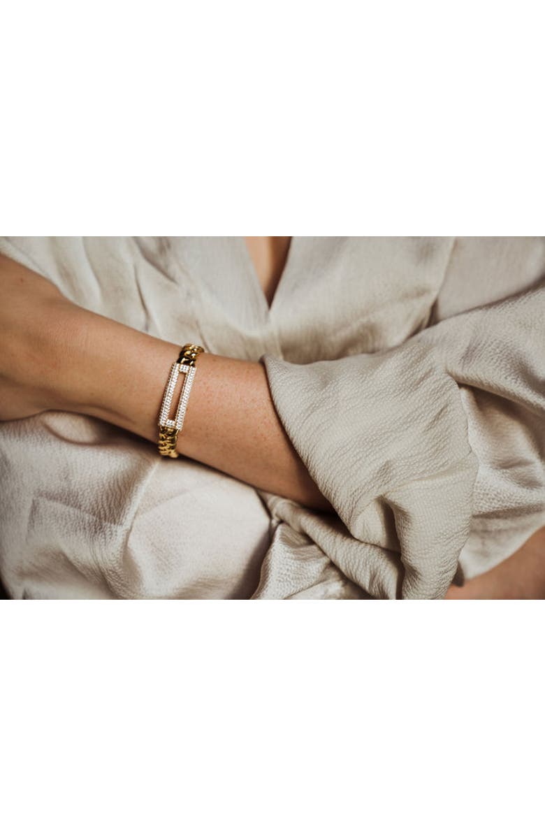 ZARUX Elegant Cuban Bracelet, Alternate, color, Yellow Gold