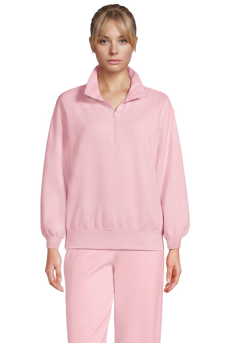 Serious Sweats Relaxed Quarter Zip Pullover Sweatshirt, Main, color, Sea Salt Pink