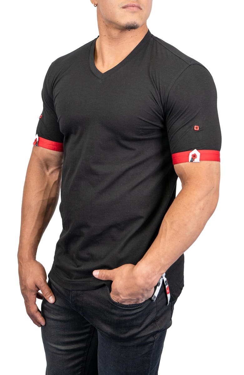 Maceoo Vivaldi Solid Dog V-Neck T-Shirt, Alternate, color, Black