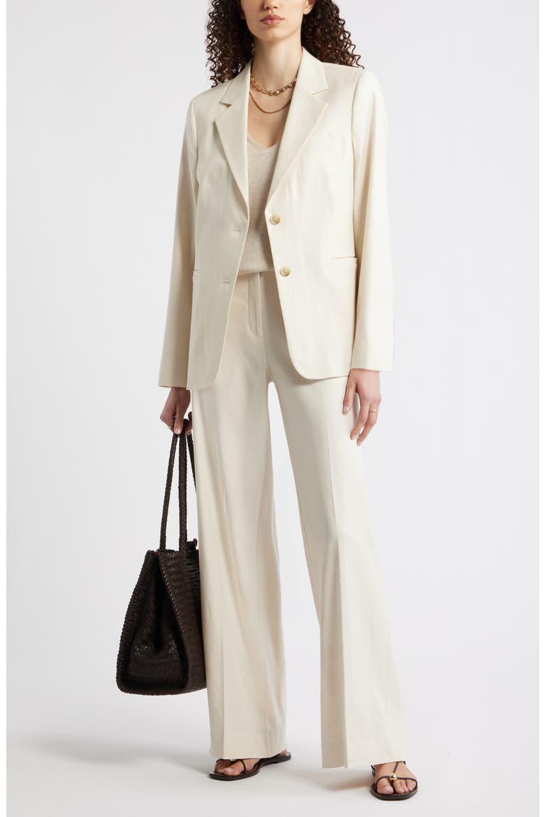 The Lennox Linen Blend Wide Leg Trousers, Alternate, color, IVORY BIRCH