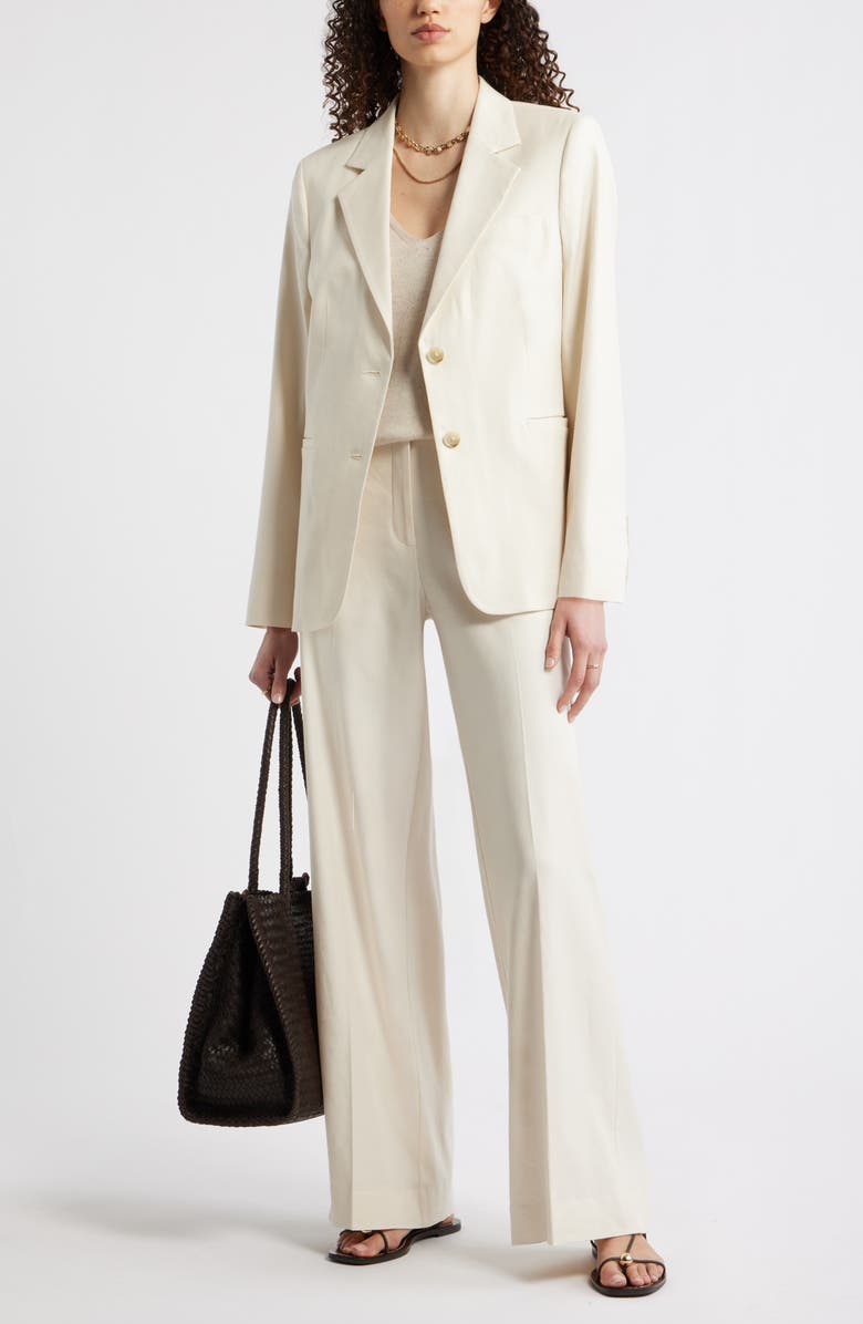 Nordstrom The Lennox Linen Blend Wide Leg Trousers, Alternate, color, Ivory Birch