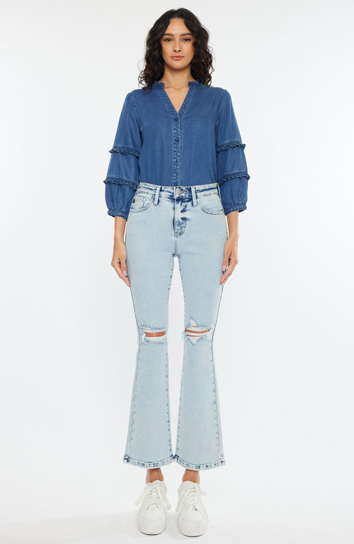 Kancan Benny Essentials High Rise Bootcut Jeans In Blue