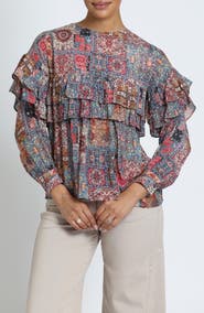 APNY Ruffled Peasant Top