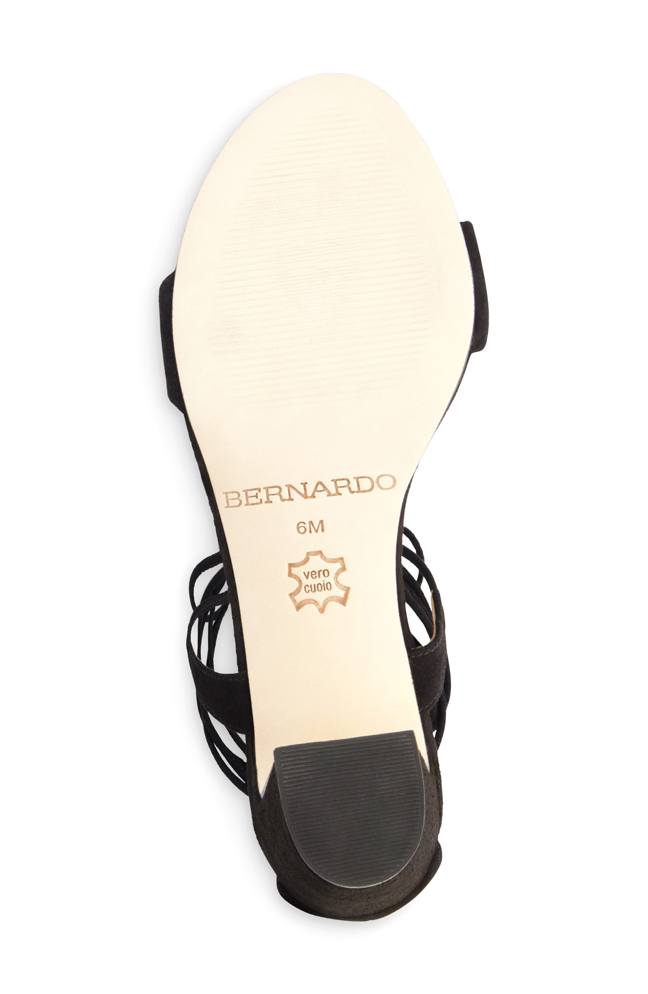 Bernardo Ieda Ankle Tie Sandal, Alternate, color, Black Kid Suede