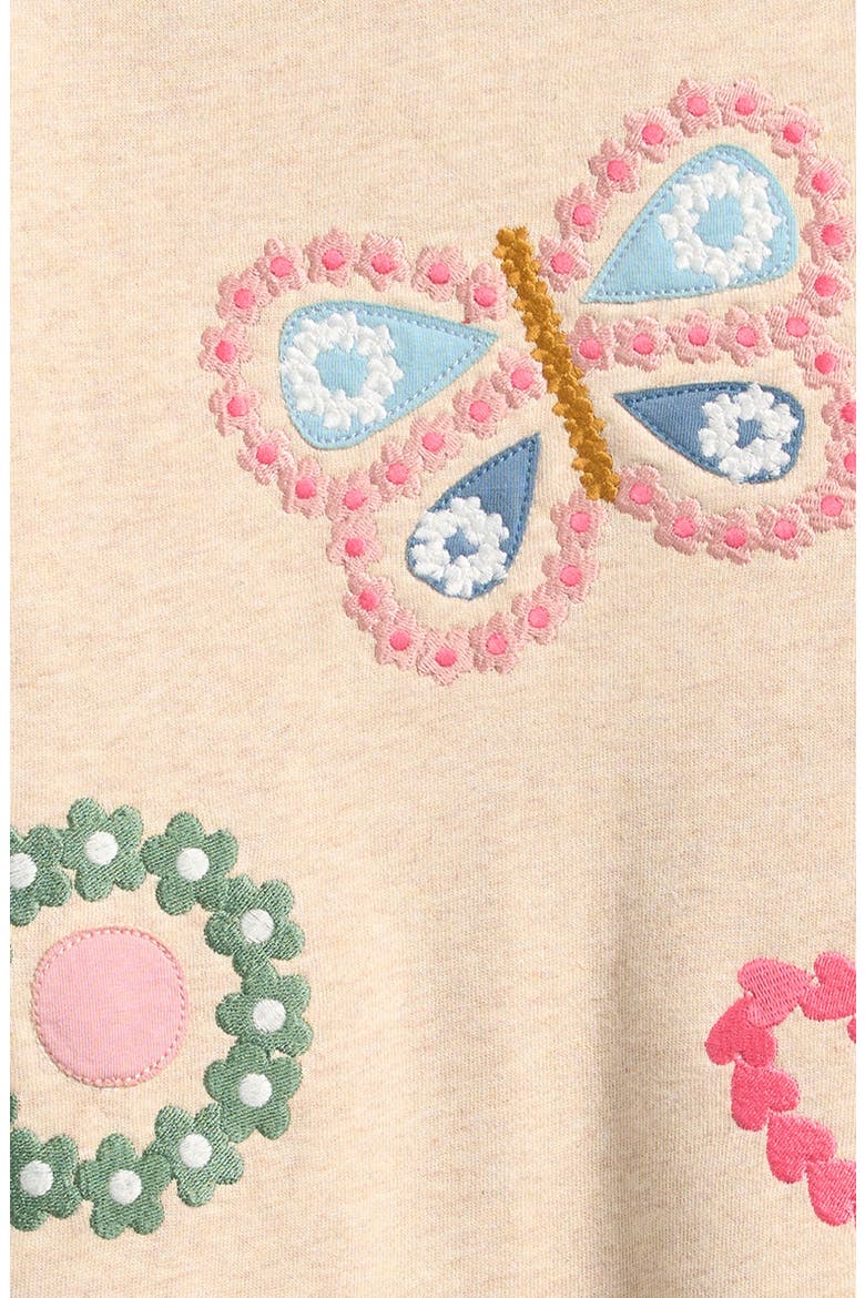 Kids' Embroidered Appliqué Sweater Dress, Alternate, color, OATMEAL BUTTERFLIES