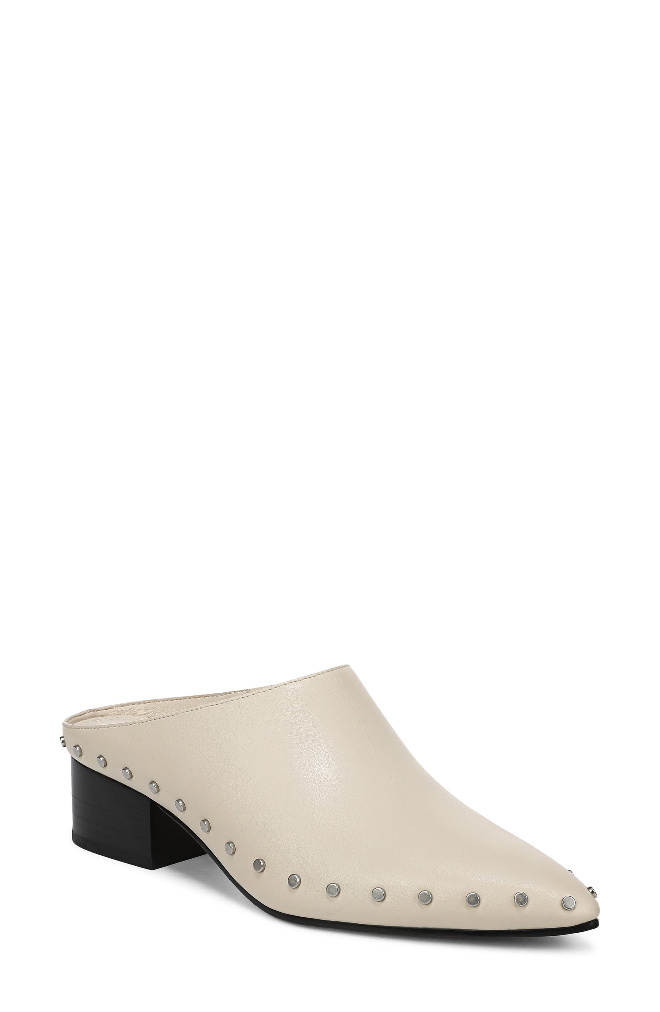 August Studded Leather Mule, Main, color, MOONLIGHT
