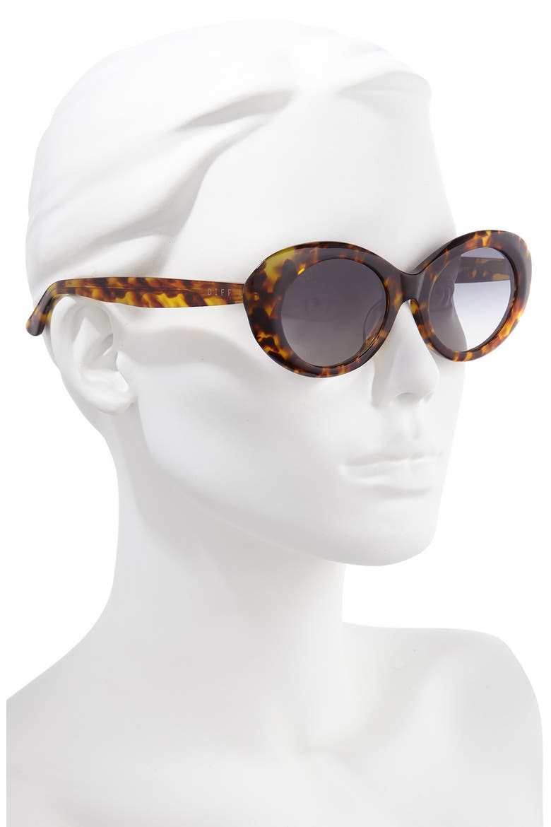 Olivia 50mm Oval Sunglasses, Alternate, color, AMBER TORTOISE/ GREY