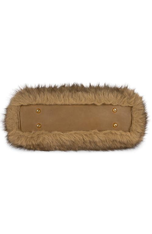 Jeffrey Campbell Gabor Faux Fur Satchel Handbag In Brown