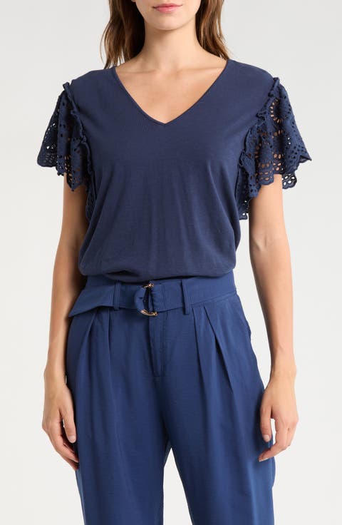 Diana Eyelet Sleeve Top