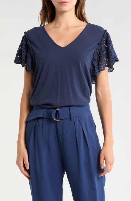 Ramy Brook Diana Eyelet Sleeve Top