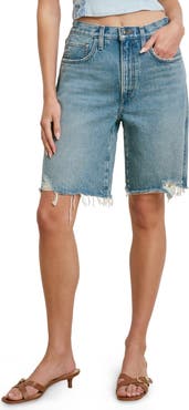 Favorite Daughter The Tommy Distressed High Waist Bermuda Shorts