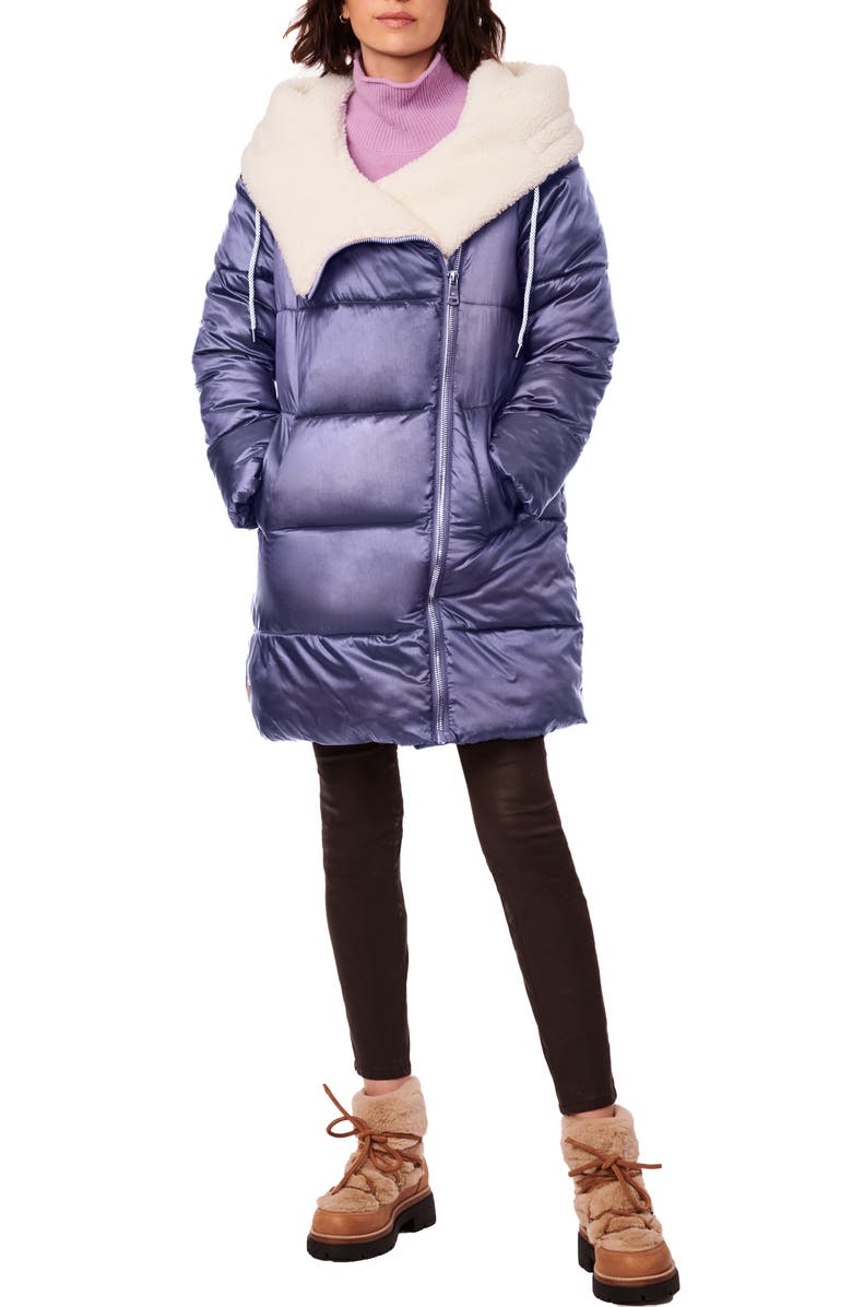 Bernardo Faux Fur Lined Water Resistant Puffer Jacket, Alternate, color, Crystal Mauve White