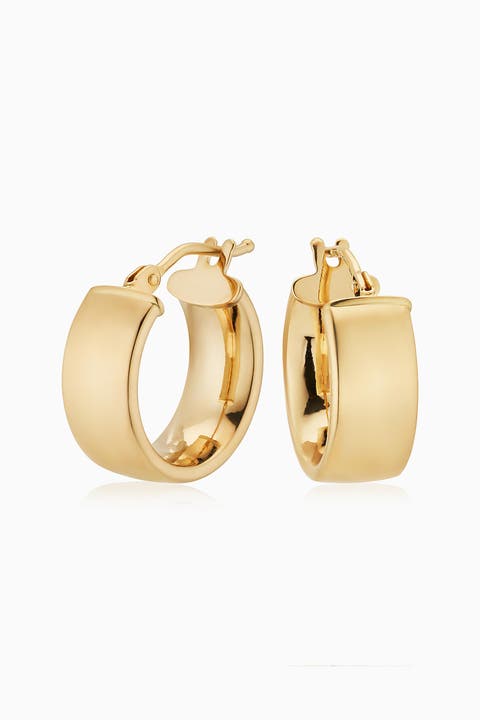 14K Yellow Gold The One Hoops