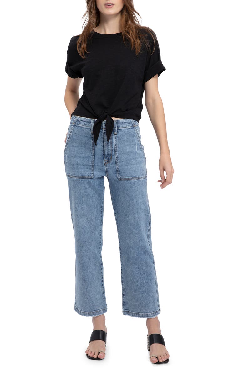 Sanctuary All Day Tie Waist T-Shirt, Alternate, color, Black