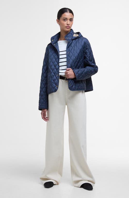 Barbour Penelope Quilted Jacket In Navy Dress