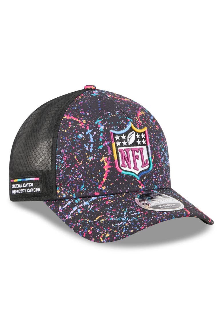 Men's New Era Black Shield Logo 2025 NFL Crucial Catch 9FORTY Adjustable Hat, Main, color, Black