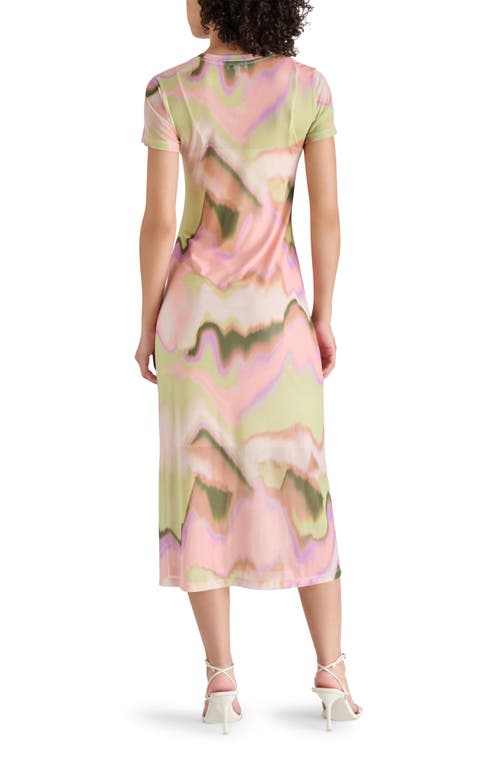 Steve Madden Mesh T-shirt Midi Dress In Mystical Tie Dye