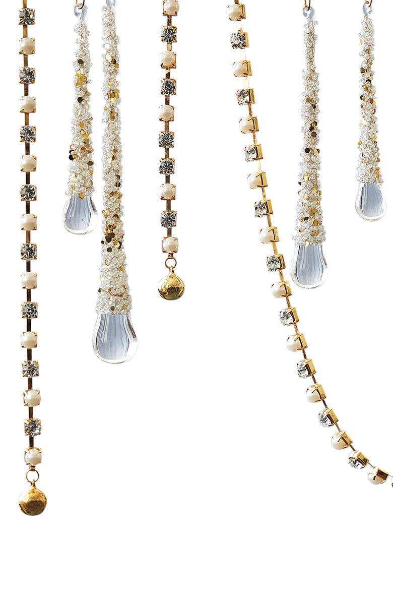 Balsam Hill Crystal and Pearl Beaded Gold Garland Set, Main, color, Gold