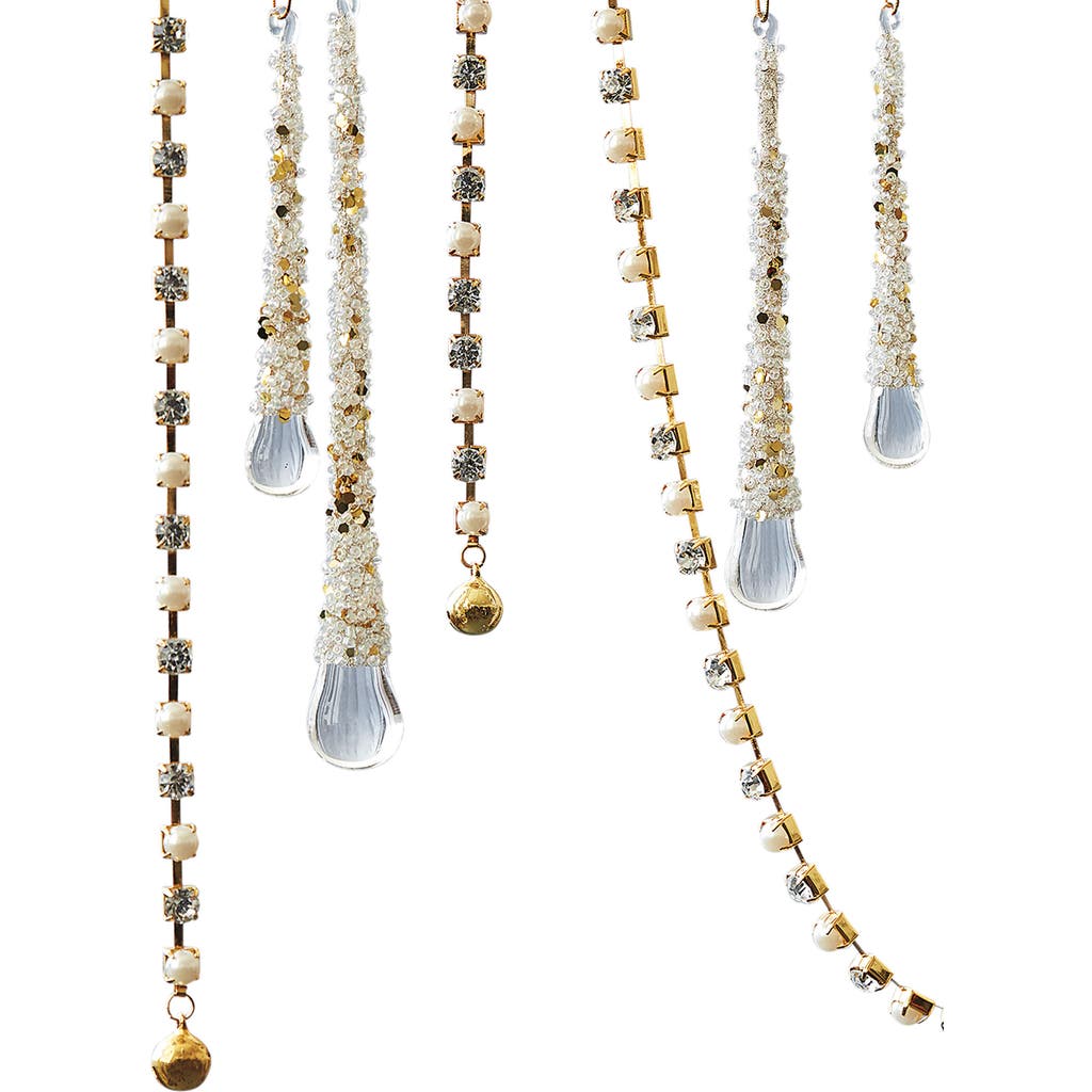 Balsam Hill Crystal And Pearl Beaded Gold Garland Set In Gold