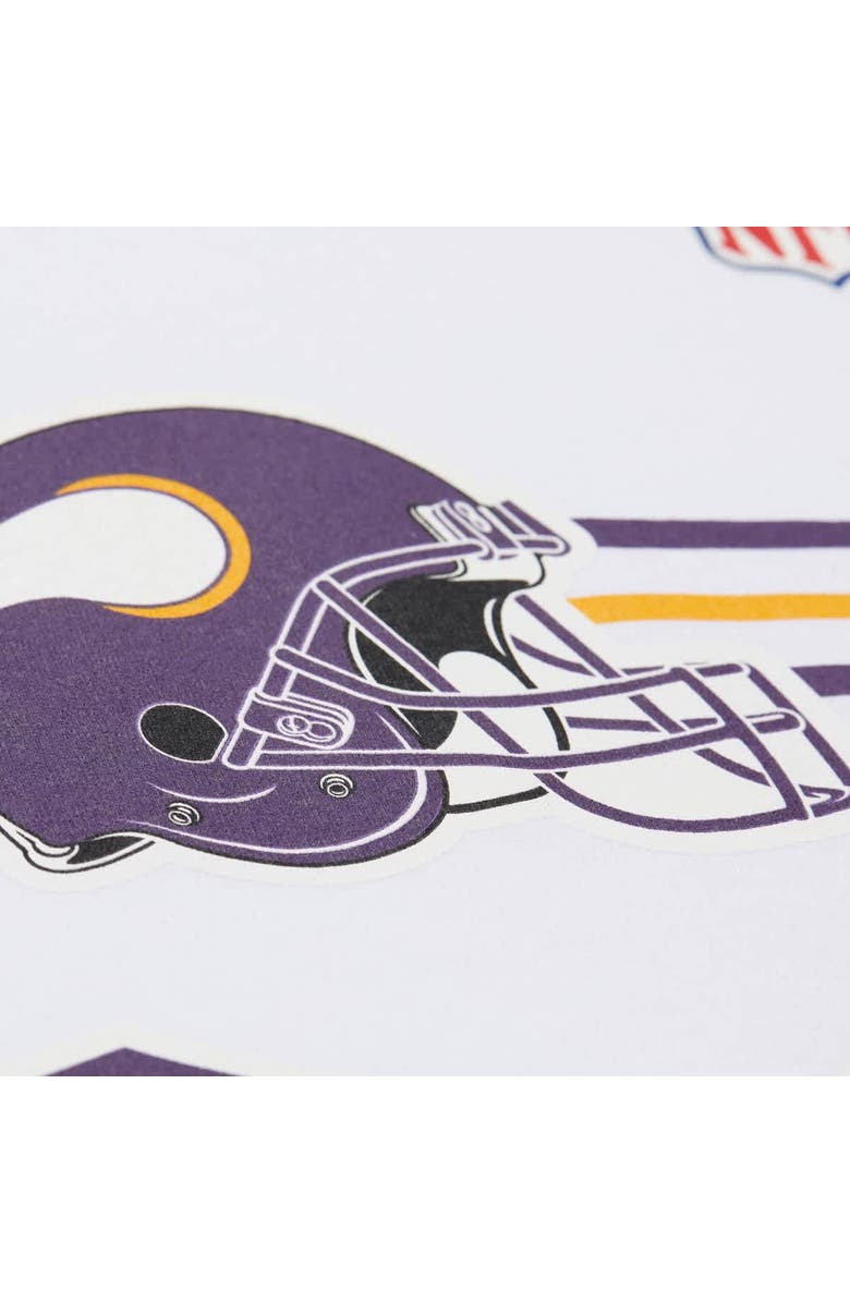 Mitchell & Ness Men's Mitchell & Ness Randy Moss White Minnesota Vikings Name & Number Team Origins Vintage Logo T-Shirt, Alternate, color, White